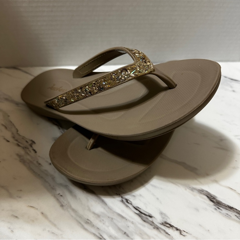 Skechers Tan Sandals with Embellished Straps